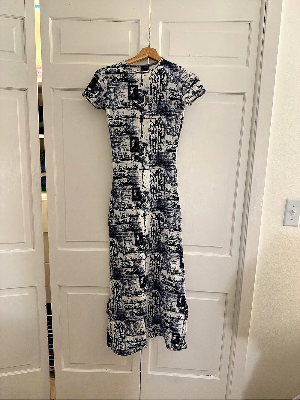 Jean Paul Gaultier Vintage Postcard Print Mesh Dress Midi Dress